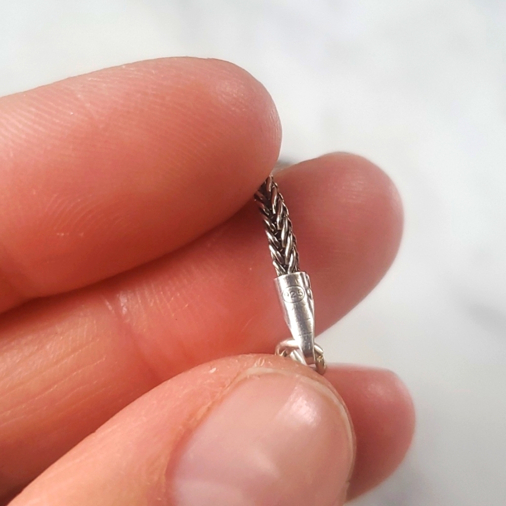 Sterling Silver Mother of Pearl and Marcasite Necklace - Picture 7 of 7